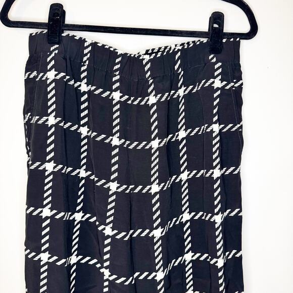 Anine Bing Black Plaid Printed Owen Pants Large - Picture 5 of 7